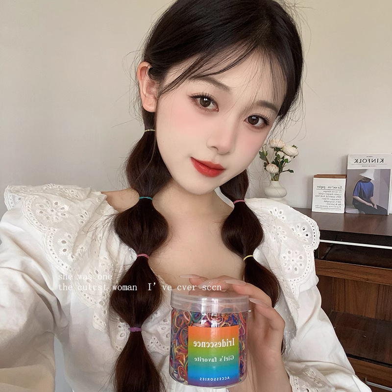 Coleteros desechables, gomas pequeñas para el cabello para niños, gomas para el cabello que no dañan el cabello, gomas para niñas, coleteros de alta elasticidad, accesorios para el cabello.