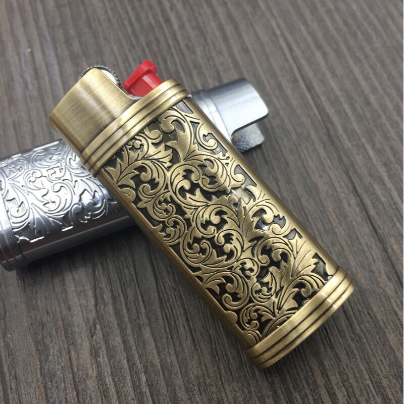Dolphin Dolphin-901 Tang Grass Rich Flower Bic Bic J5 Metal Lighter Set Shell Lighter