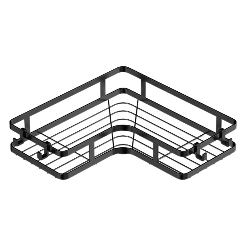 Triángulo de baño estante de almacenamiento de pared Punch-libre baño lavabo balcón inodoro cocina esquina estante de doble capa