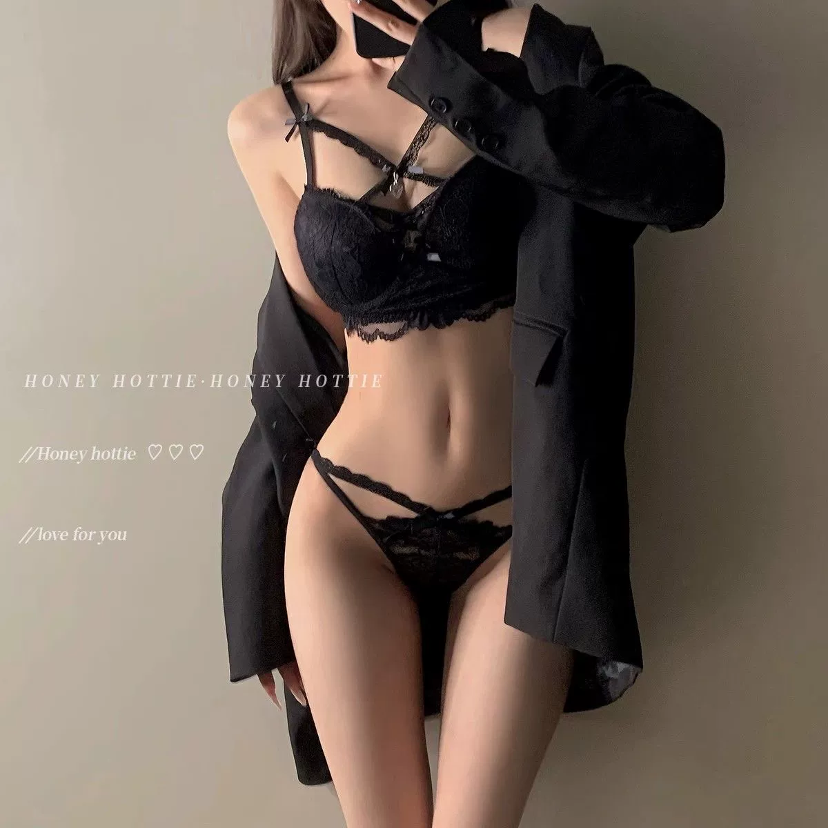 Sexy lace underwear, supporting push up bra
