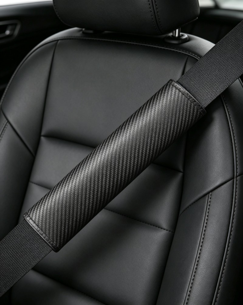 Car Seat Belt Cover Shoulder Cover Car Leather Shoulder Guard Anti-Strangle Protective Cover Pendant Car Interior Decoration Supplies