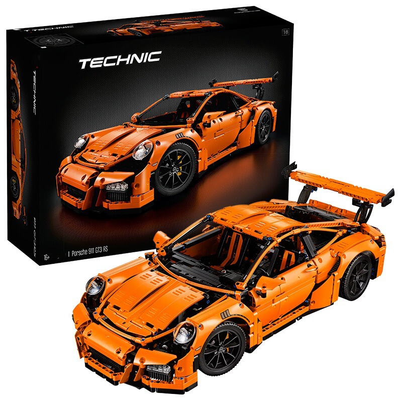 Cross-Border Compatible Lego 42056 Porsche 911Gt3Rs Building Block Technology Mechanical Set Sports Car Assembly Toy
