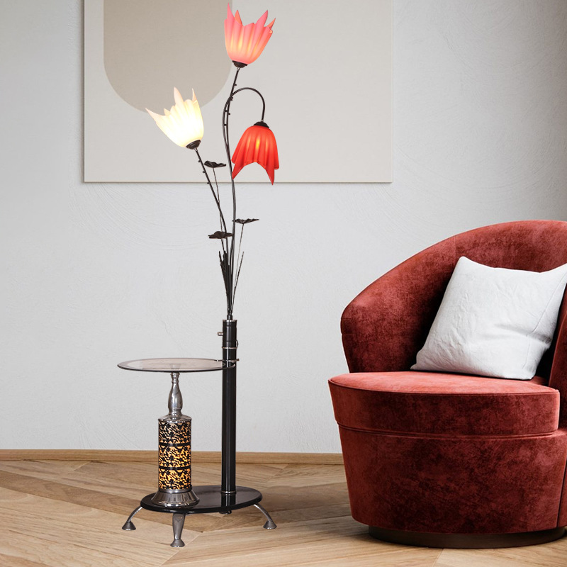 Modern Minimalist Living Room Acrylic LED Floor Lamp Simple Creative Flower Shape Living Room Lamp Bedroom Floor Lamp