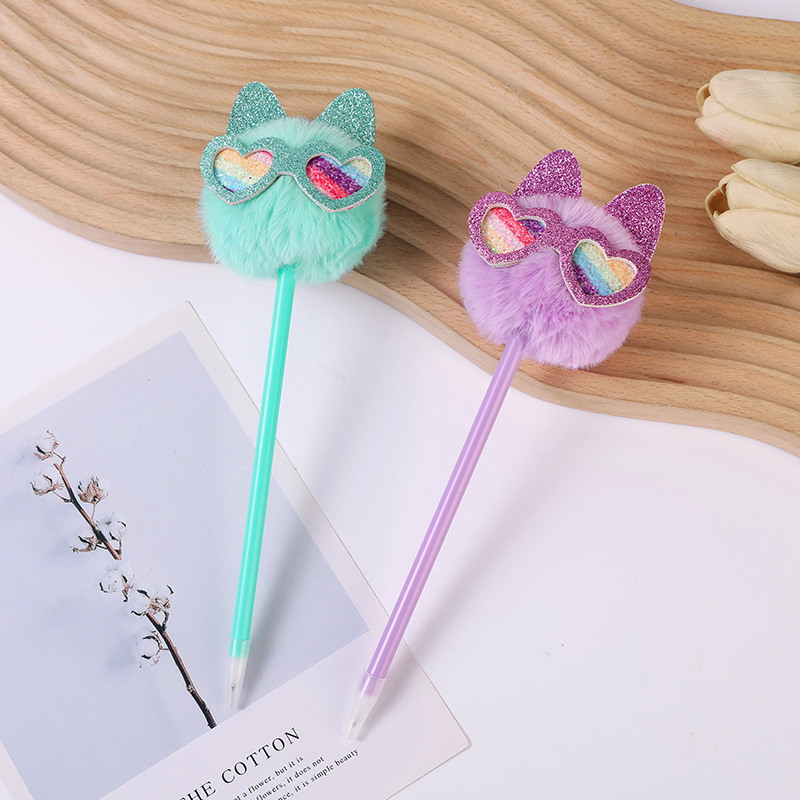 Creativo nuevo bolígrafo de dibujos animados unicornio de peluche colorido conejo alpaca bolígrafo artesanal al por mayor