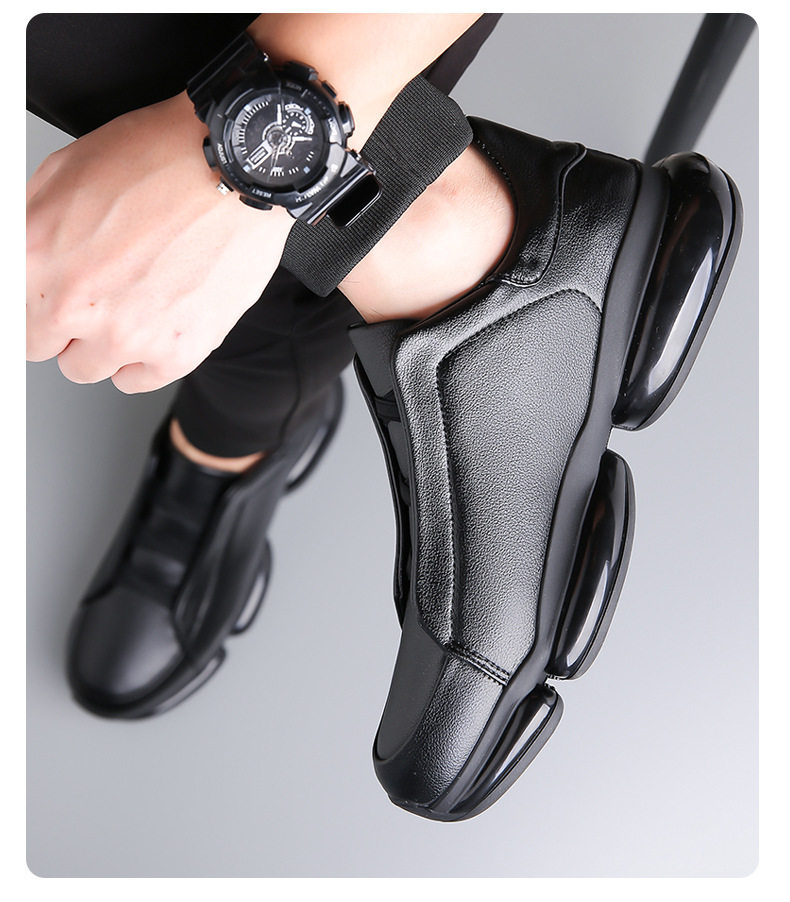 Giày sneaker nam da bò cổ thấp gót 3–5 cm đế cao su chống trượt thoáng khí — 1158 màu nâu, 1159 màu đen chi tiết 19