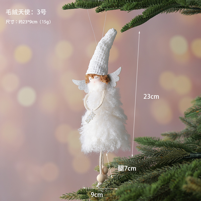 Nuevos productos transfronterizos de navidad Angel Girl Doll Colgante muñeca de peluche de alta calidad Decoración del árbol de Navidad Colgante
