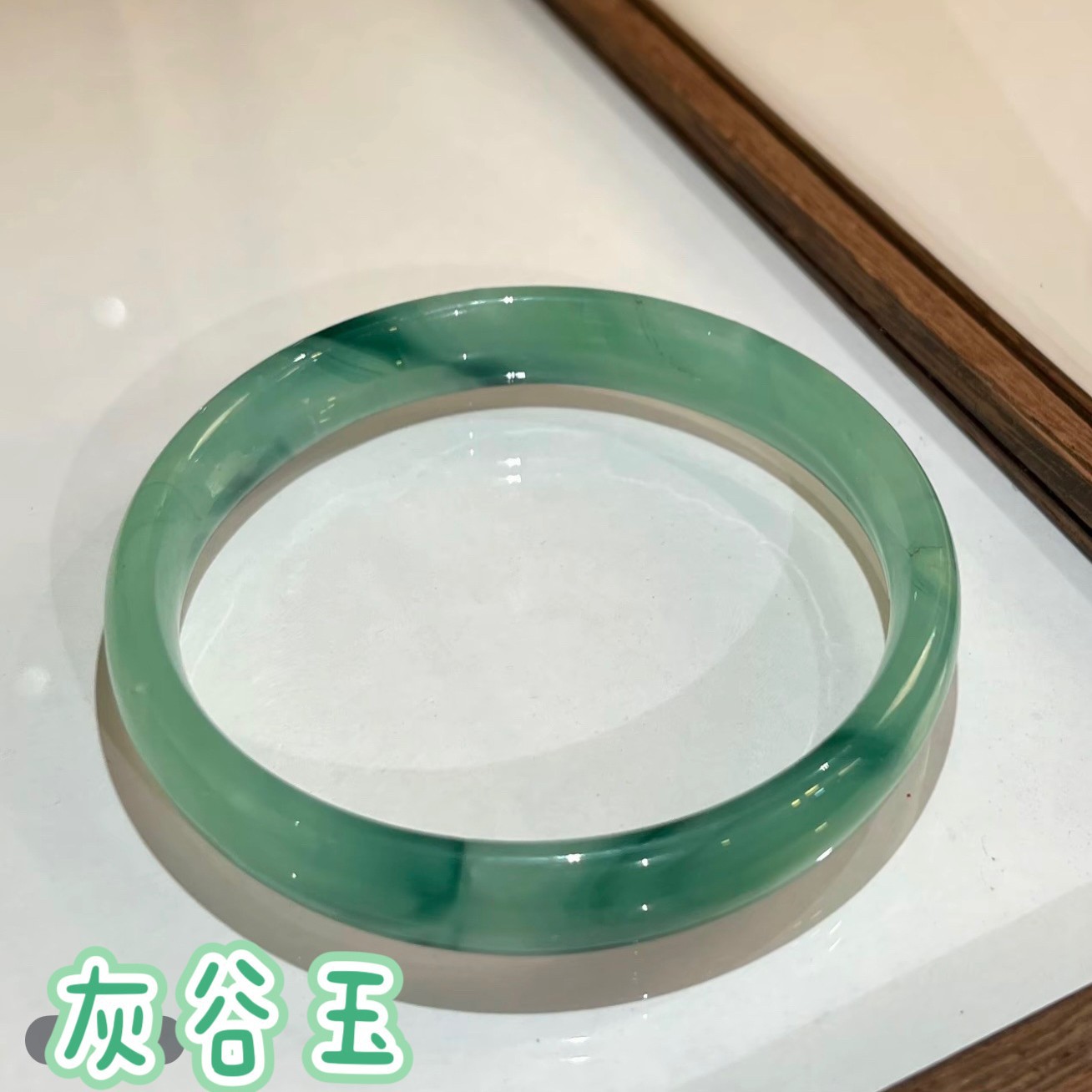 13mm灰古玉手镯圆条粗款灰古玉新中式旗袍配饰贵妃镯国风手镯配饰