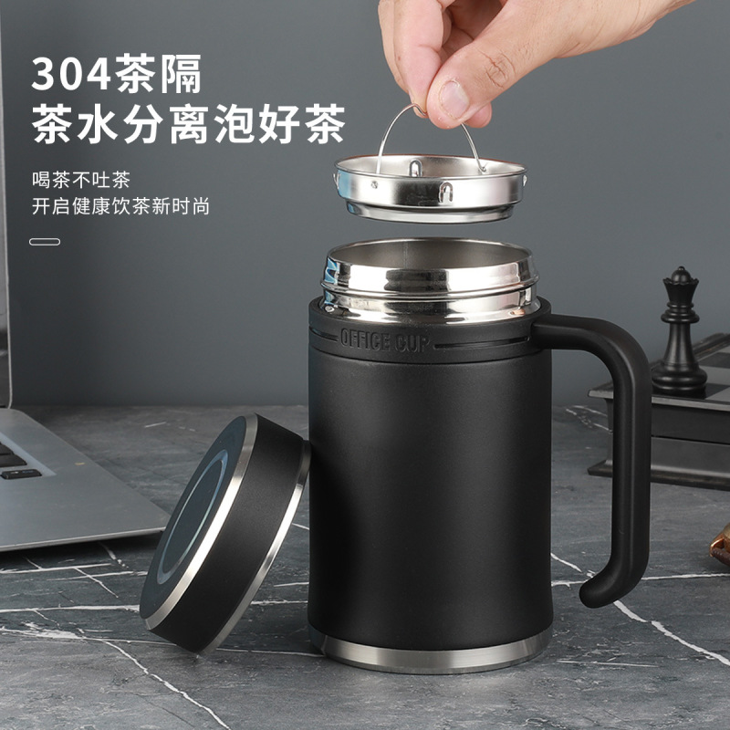 手柄办公保温杯不锈钢做高档家用泡茶杯子防刮耐磨带手柄批发刻字|undefined