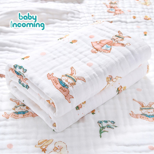 High-density six-layer cotton gauze bath towel, children's summer blanket, newborn blanket, single type A baby blanket, cartoon blanket