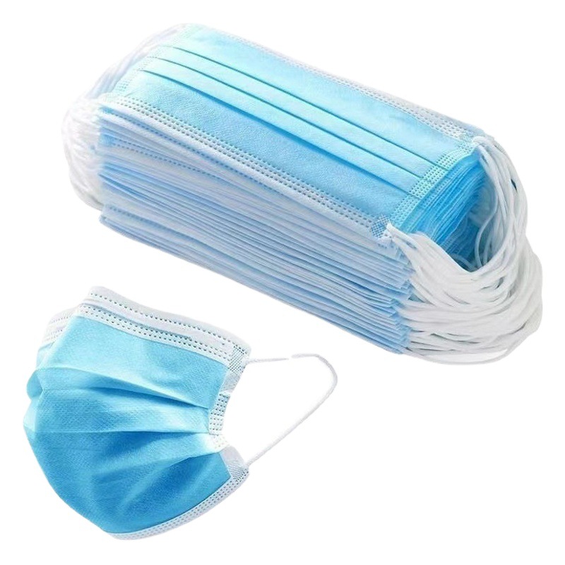 Factory wholesale disposable mask three-layer protective non-woven fabric with meltblown cloth civilian adult face mask