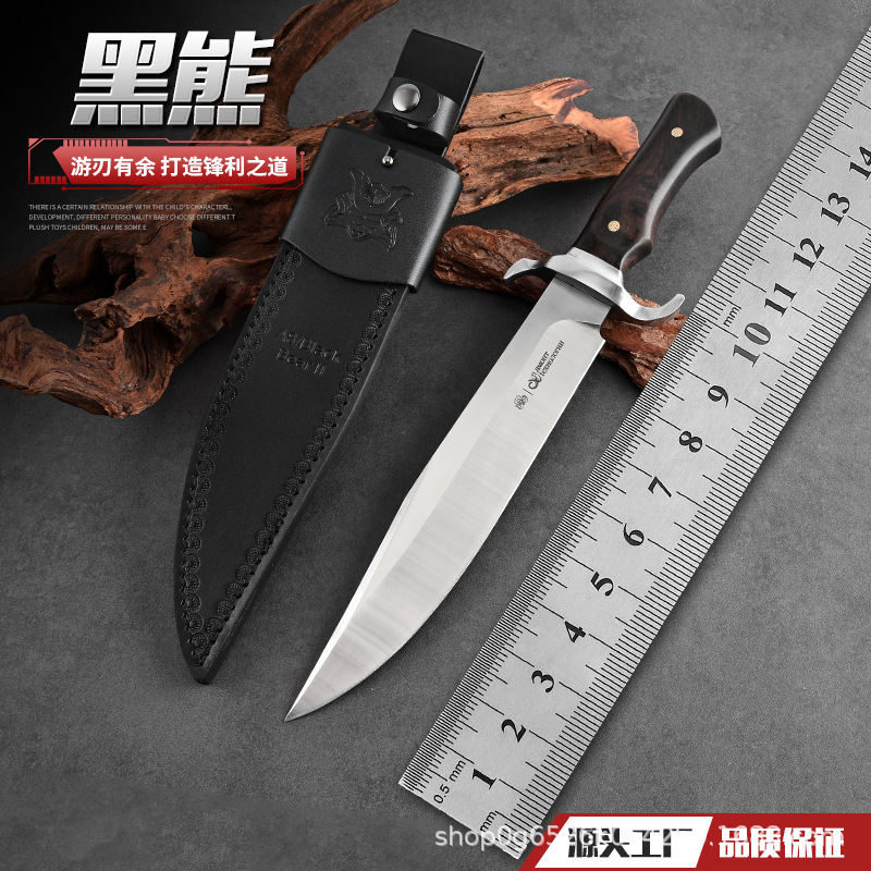 外贸订单厂家现货博伊直刀龙骨一体户外刀锋利耐砍户外随身求生刀