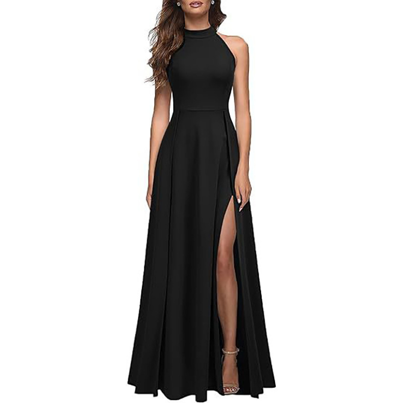 Women's Halterneck Sexy Evening Dress 2025 New Amazon Fashion Slit Cocktail Party Long Formal Dress