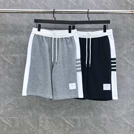 工厂直营TB夏季新款侧四杠白边纯棉短裤时尚休闲百搭男女同款