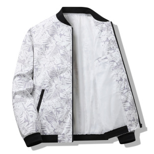 New Men's Autumn Baseball Collar Jacket Coat Maple Leaf Long Sleeve Casual Cardigan JACK Teen Thin Outerwear