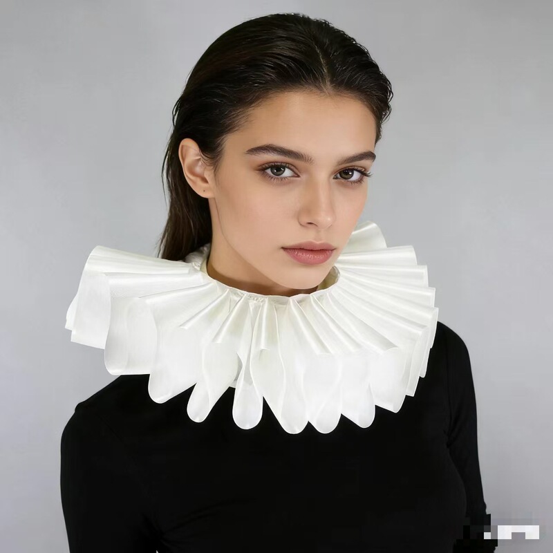 Classic New Style Pure Handmade Rafer Collar Fake Collar Drama Stage Modeling Wedding Photo Shooting Photography Props