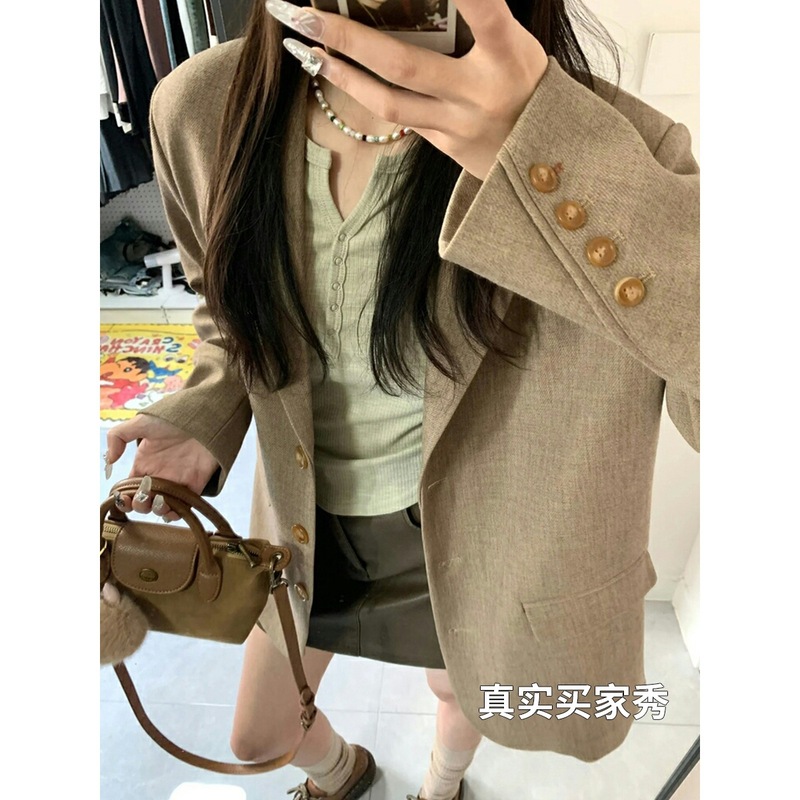 小西装外套女2025春秋新款超好看韩系休闲高级感小个子西服设计感|undefined