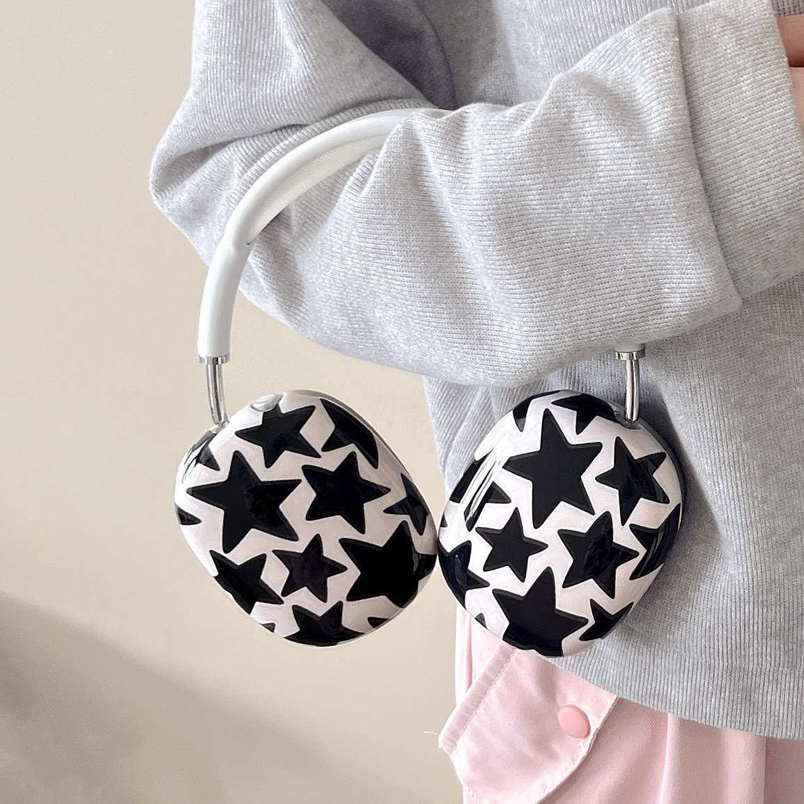 Han Feng Cool Black Star airpods Max Protective Case for Apple Headset Ear Cap Ear Mover Earphone Case