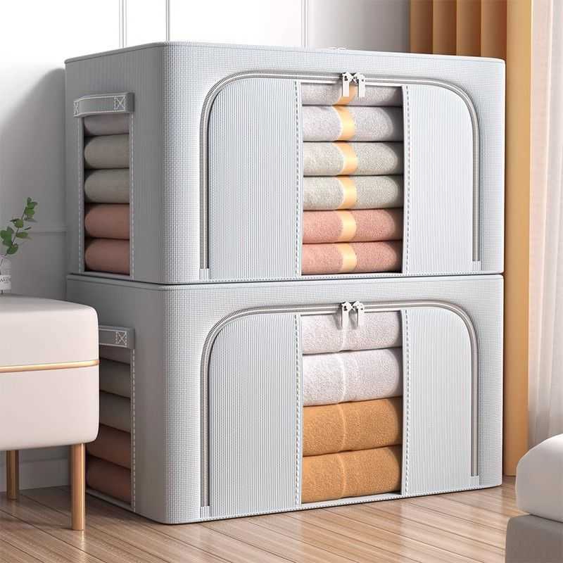 Linen Storage Box, Sundry Clothing Storage Box, Home Wardrobe Foldable Storage Box, Thick Steel Frame Storage Box