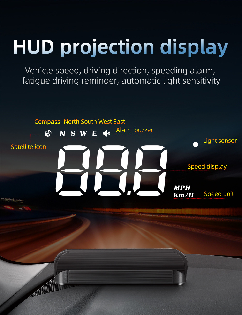 M1 Car Hud Head-Up Display Universal Car Gps Speedometer Single Trip Distance Meter Direct Sale from Manufacturer