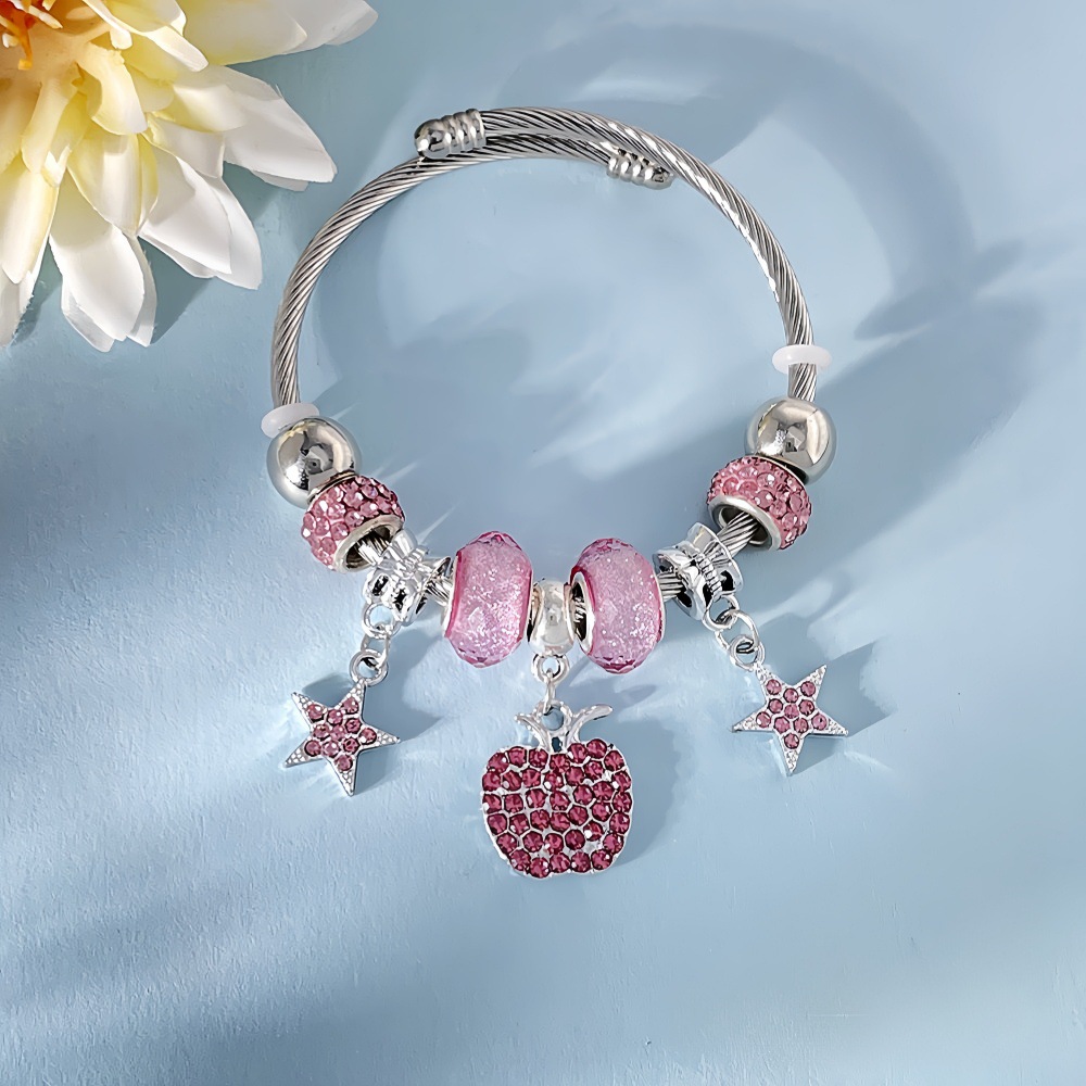 Bracelet en acier inoxydable et titane avec oeil du diable_voghion.com
