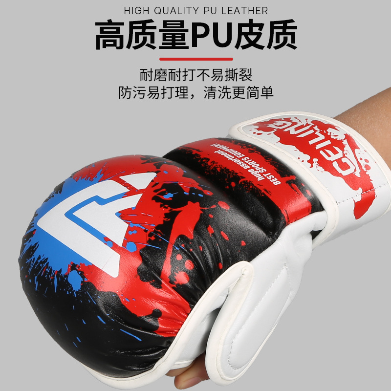 Ceiling nuevos guantes de lucha MMA Sanda serie UFC con medio dedo, guantes de lucha, equipo de lucha
