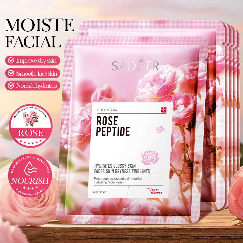 Masque facial rajeunissant, nourrissant et hydratant SADOER aux peptides de rose, disponible en stock et importé directement de l'étranger._voghion.com