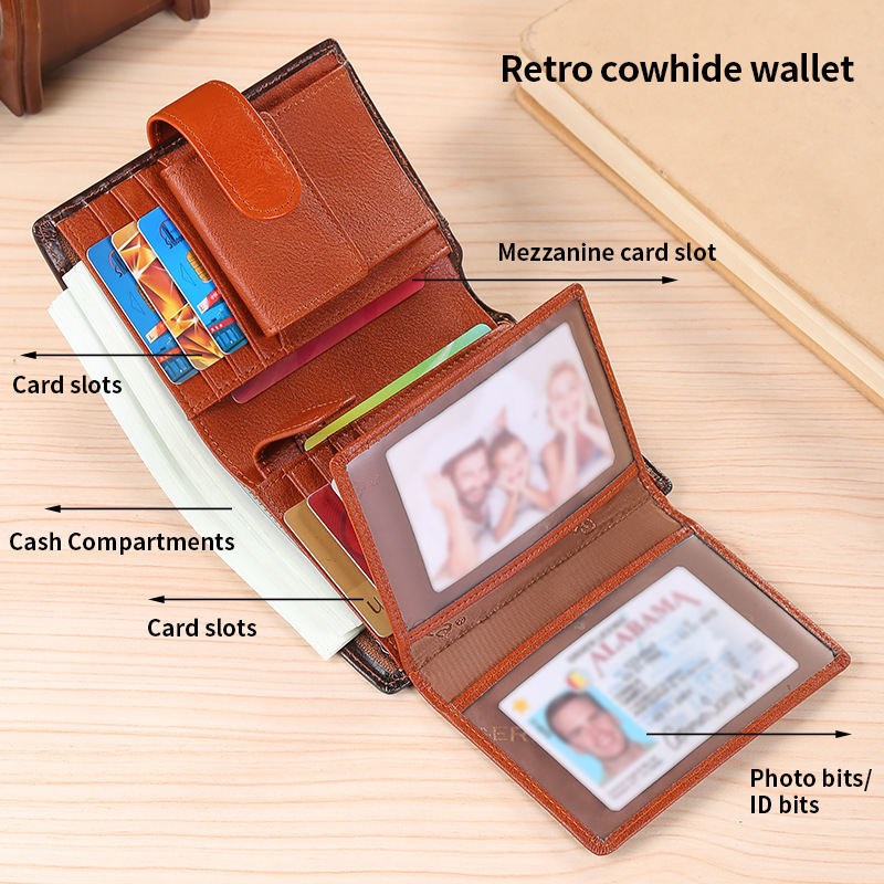 Carteras de cuero europeas y americanas, tarjeteros multifuncionales, tarjeteros múltiples, tarjeteros, tarjeteros de banco, tarjeteros de gran capacidad