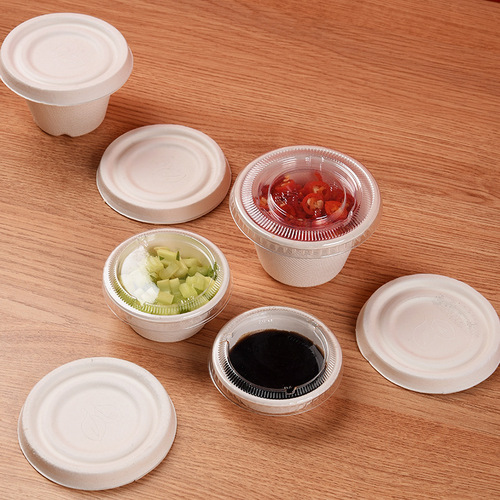 Disposable 4oz Sauce Cups 4OZ Paper pulp tasting cups Sauce dishes small cups biodegradable pulp cups