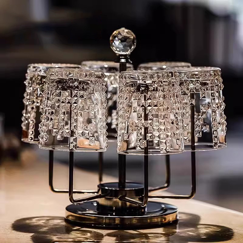 高档水晶玻璃威士忌酒杯套装洋酒杯啤酒杯扎啤杯家用客厅摆件