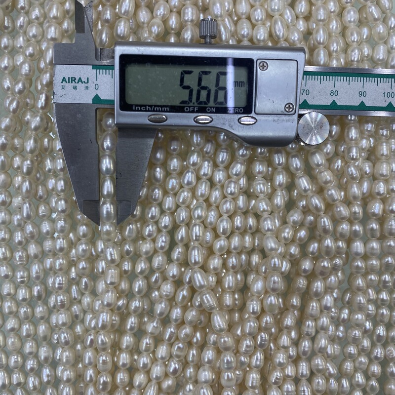 便宜 5~6mm 6~7mm 米珠 白亮 无花皮 螺纹 轻纹 天然淡水珍珠 diy|undefined