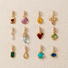 �W���羳�¿�ʮ���·��ʯ���Ŀ�ʽ����DIY��ɫϵ��14K��ɫ���l
