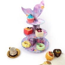 跨境美人鱼尾主题生日派对装饰蛋糕托摆台展示架甜品台布置蛋糕架