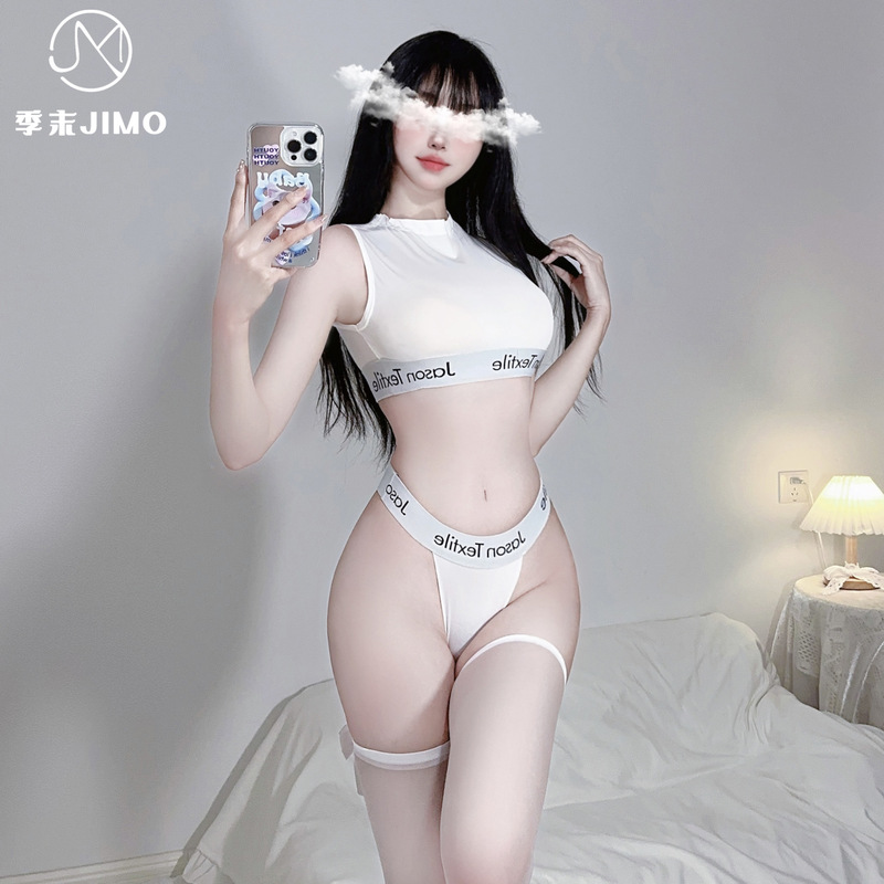 Perspective Crit * Sexy Ice Silk Swimsuit Tight One-piece Bag Hip Underwear Dead Water Uniform Temptation Sexy Underwear