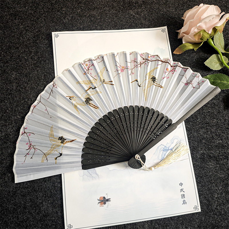  Abanico plegable de estilo antiguo - Para hombre/mujer, abanico de baile clásico, accesorio para fotografía de trajes antiguos/Hanfu, abanico plegable hecho a mano al estilo chino
