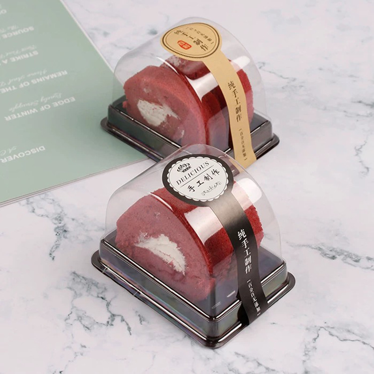 A93蛋糕卷盒子一次性盒瑞士卷虎皮卷盒半圆班戟盒烘焙西点包装盒