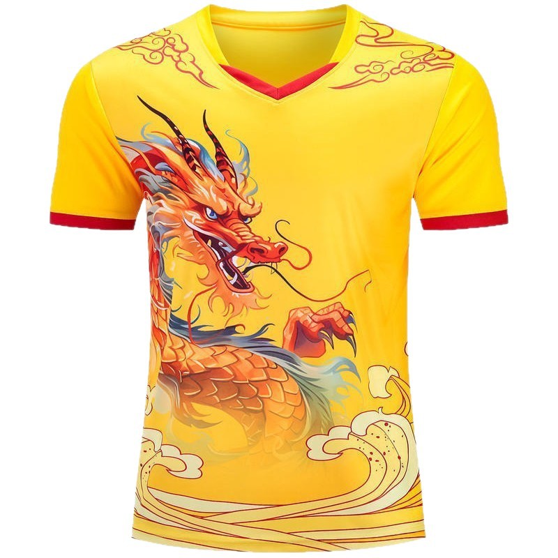 Trajes de fútbol trajes de entrenamiento con patrón de dragón mangas cortas 2025 nuevos trajes deportivos de carreras de barcos dragones