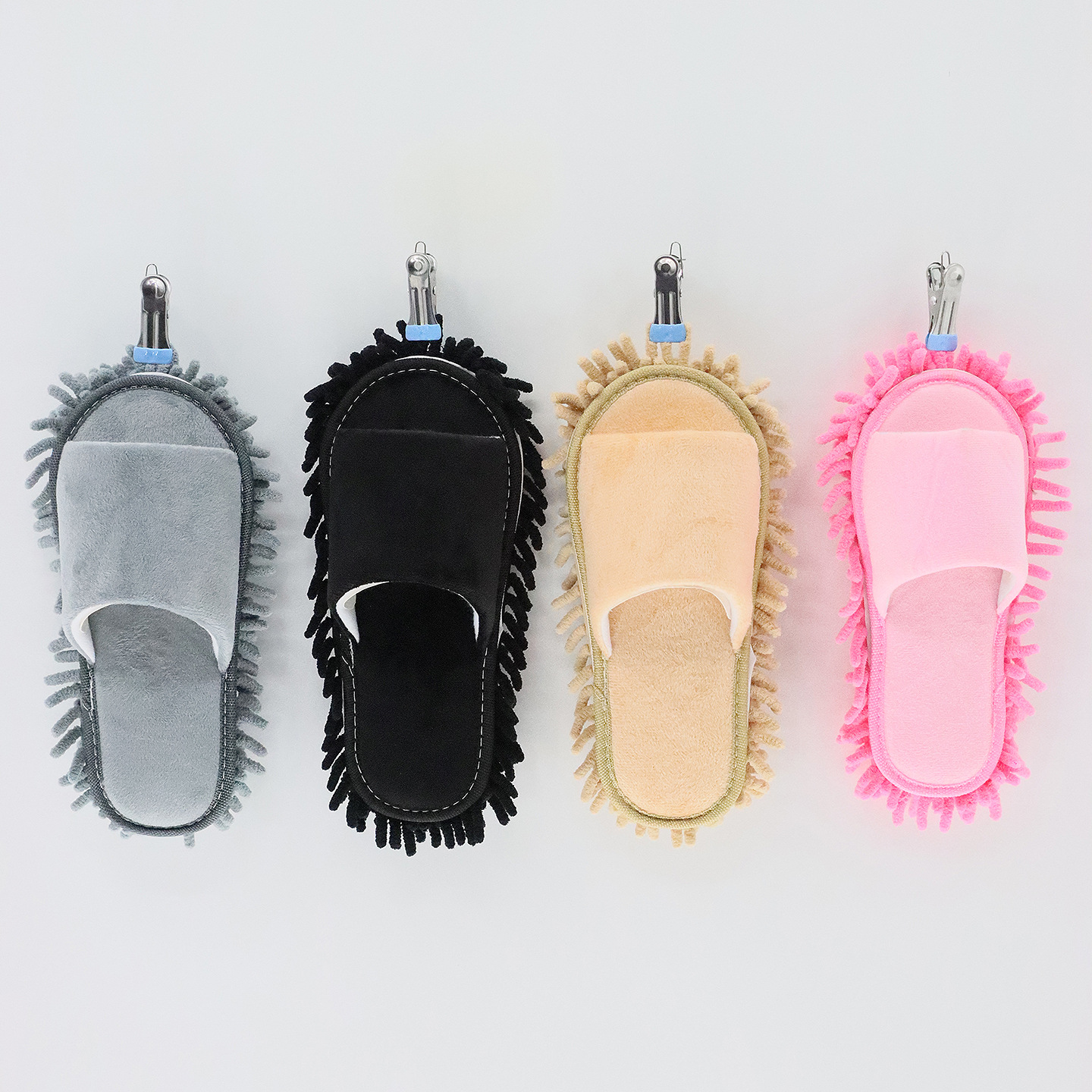 Cross-Border Open-Toe Spring and Autumn Style Wooden Floor Slippers, Silent and Scratch-Resistant, Lazy Floor Cleaning Slippers, Removable and Washable, Wholesale from Manufacturer
