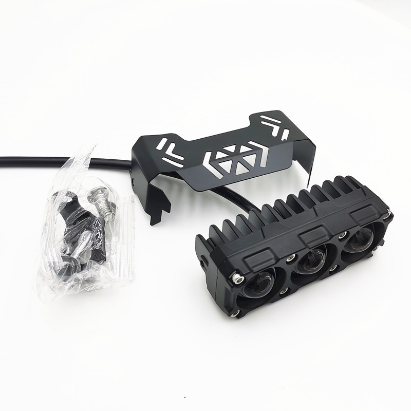Cross-Border Motorcycle and Electric Vehicle Led Spotlight, Yellow and White Dual-Color External Modified Headlight, Road Paving Headlight