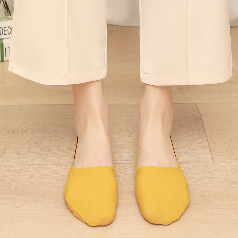 Calcetines invisibles transpirables sin costuras de seda de hielo de nylon absorbente de sudor Calcetines Bajos Calcetines de primavera y verano de algodón puro