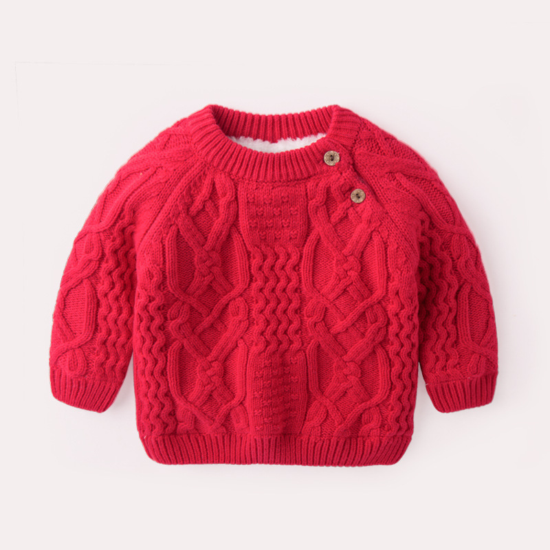 [Desgaste a juego] bebé suéter forrado de lana traje de invierno Niño engrosado niña lindo otoño e invierno Bebé cálido