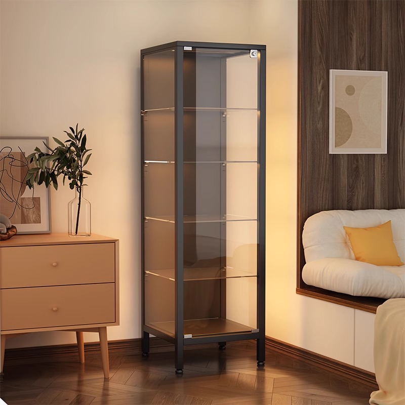 Hand-Made Display Cabinet with Light, Transparent Glass Cabinet, Toy Model, Living Room Home Display Cabinet, Suitable for Lego Storage Rack