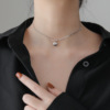 Asymmetrical pendant, retro necklace stainless steel, chain for key bag , universal sweater, Korean style, simple and elegant design