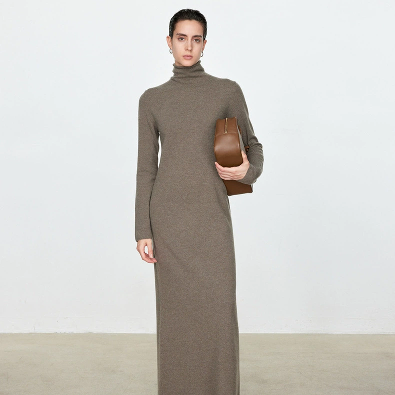 JOC/ROW ветер ленивый стереоскопический кашель слегка усадочный шерстяная бумага человеческая длина трикотажное платье с высоким воротником женский