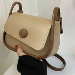 2023夏季休閒通勤小方包高級感撞色韓版小眾女生單肩包斜挎包