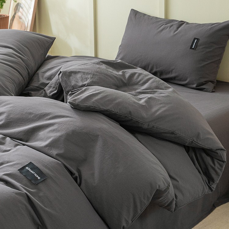 ins algodón puro cuatro piezas simple bordado sábanas de algodón cubierta de colcha de tres piezas para una sola persona 2025 nueva ropa de cama