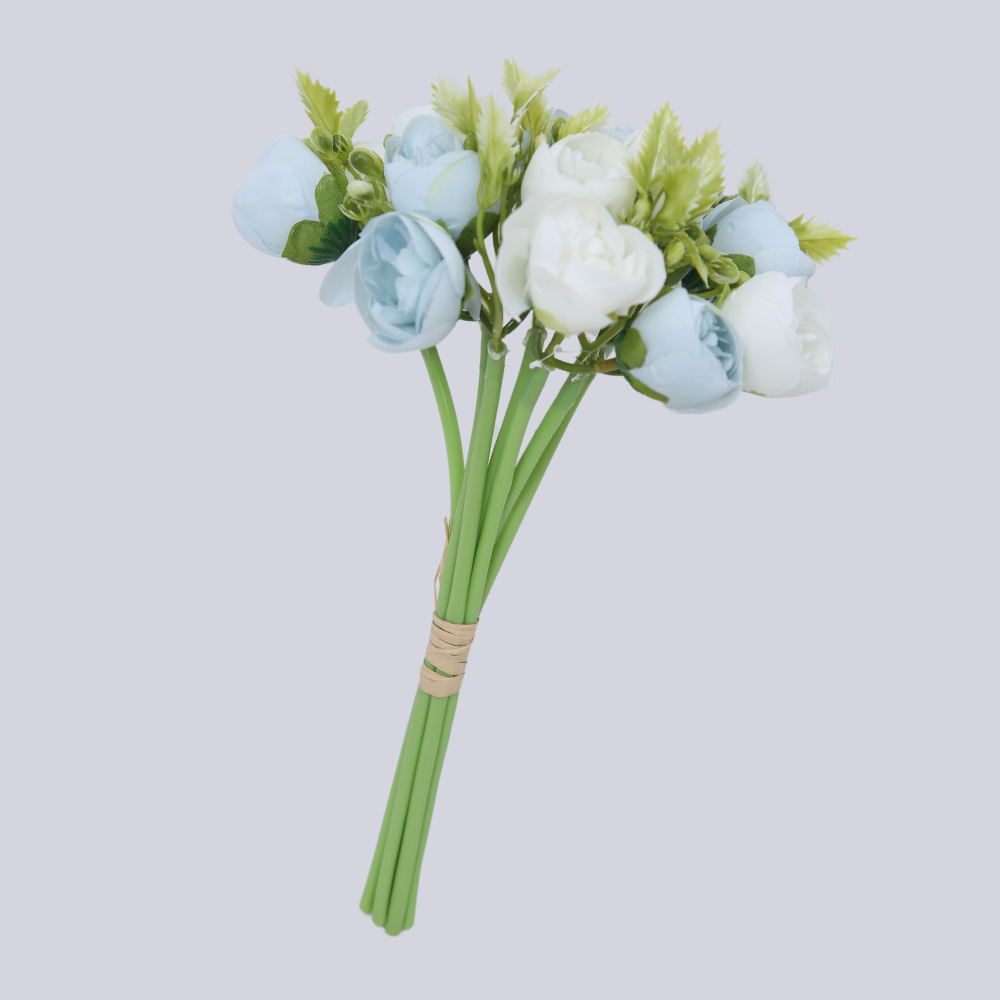 Flores artificiales retro, sosteniendo un ramo de peonía, decoración del hogar de boda, accesorios fotográficos, flores artificiales