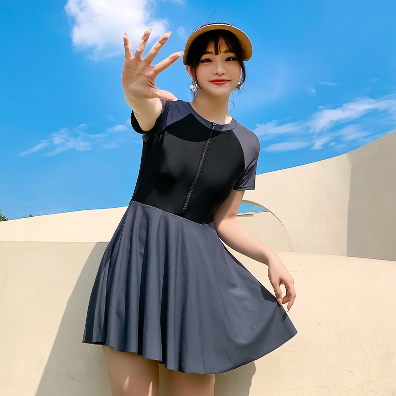 HURUN traje de baño para mujer 2023 nuevo popular adelgazamiento vientre que cubre una pieza profesional de aguas termales conservador más tamaño traje de baño deportivo