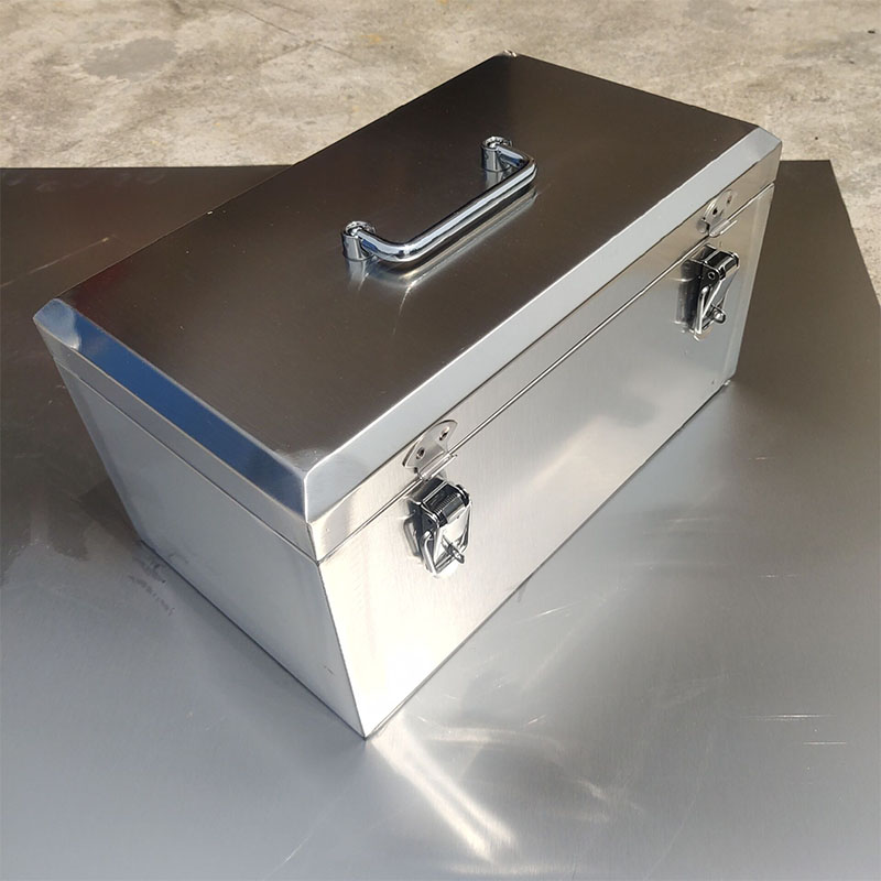 Caja de herramientas de hardware de acero inoxidable 304 industrial portátil personalizado caja de almacenamiento caja de almacenamiento doméstica reparación de automóviles
