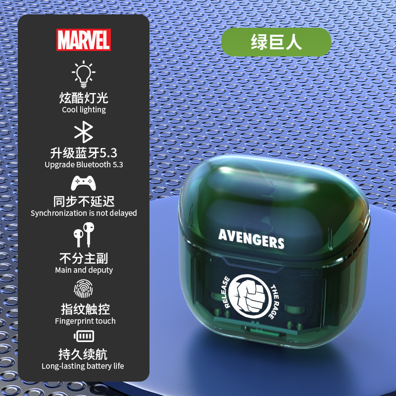 漫威正品IP联名款无线蓝牙耳机D11蓝牙耳机无线蓝牙5.3双耳现货|undefined
