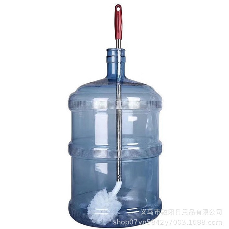 Barra de acero de fábrica barril cepillo de lavado dispensador de agua mineral barril cepillo de plástico esférico de agua pura limpieza largo mango cepillo cabeza